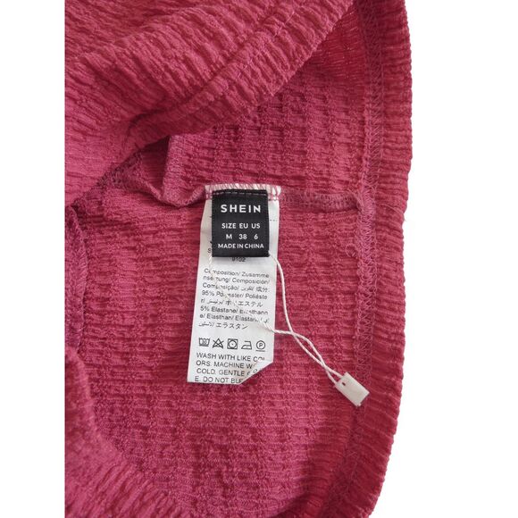 New Shein Shirred Cami Crop Top Sz M - Picture 3 of 3